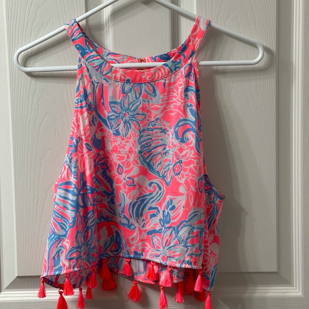 Lilly Pulitzer crop top pink sun ray